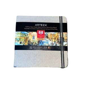 Arteza 5.5” x 5.5” Small Watercolor Sketch Pad 110 Lb (88 Pages) Travel Pad